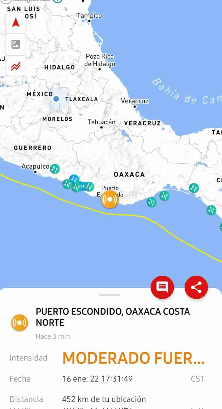 Alerta de una app tras el movimiento