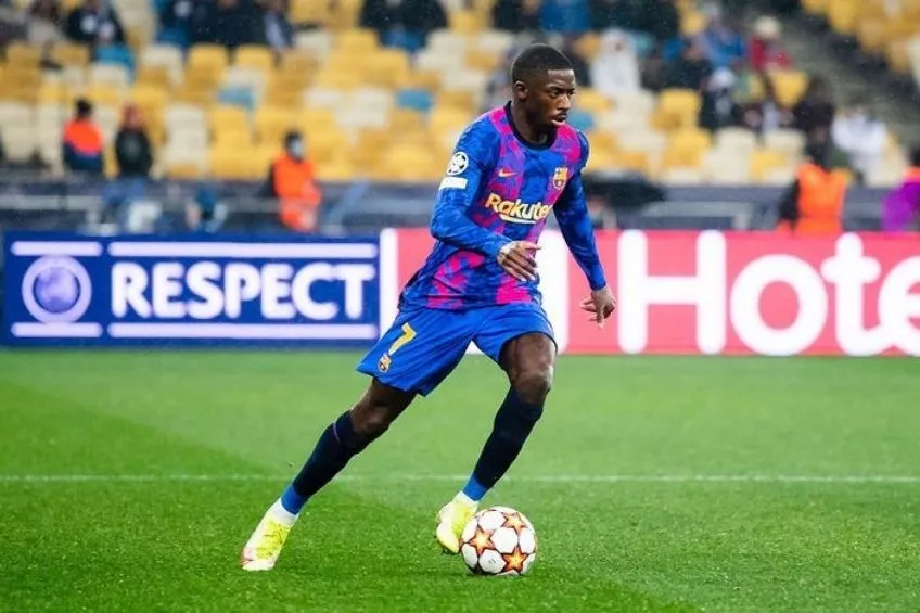 Dembélé durante un partido del Barcelona