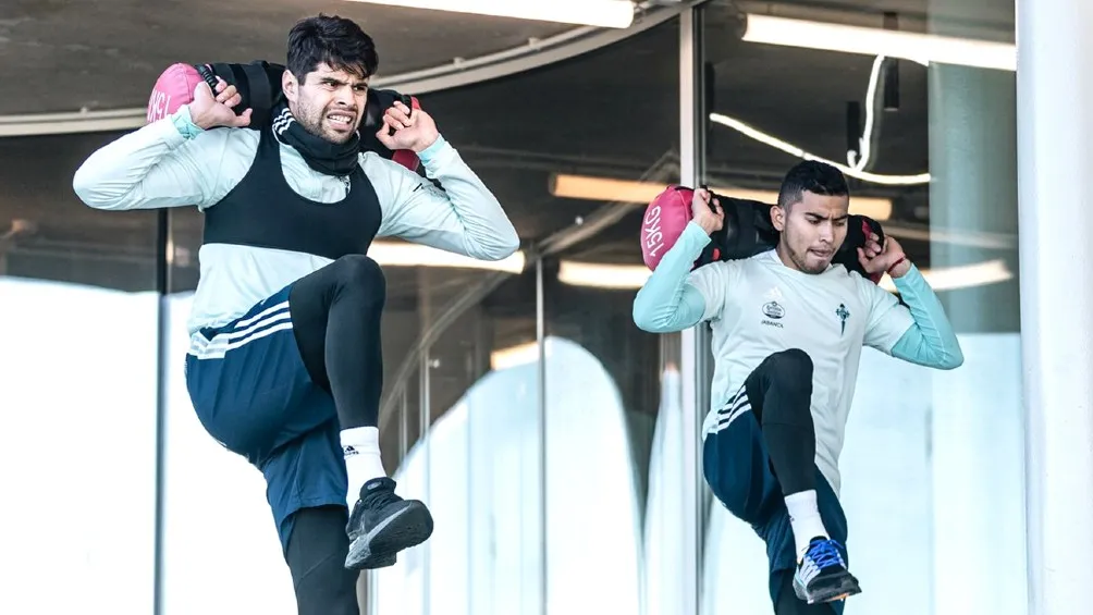 Orbelín Pineda entrenando con el Celta de Vigo