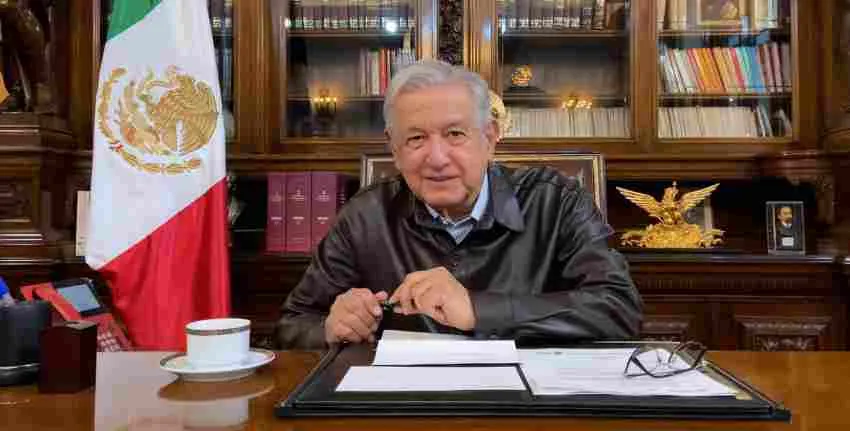AMLO en el Palacio Nacional