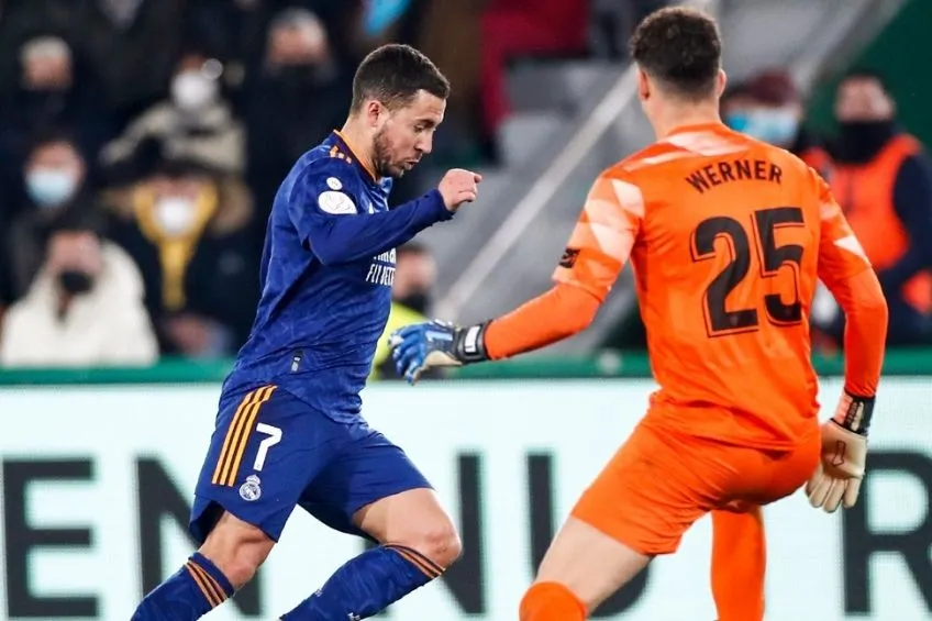 Eden Hazard durante el partido de la Copa del Rey