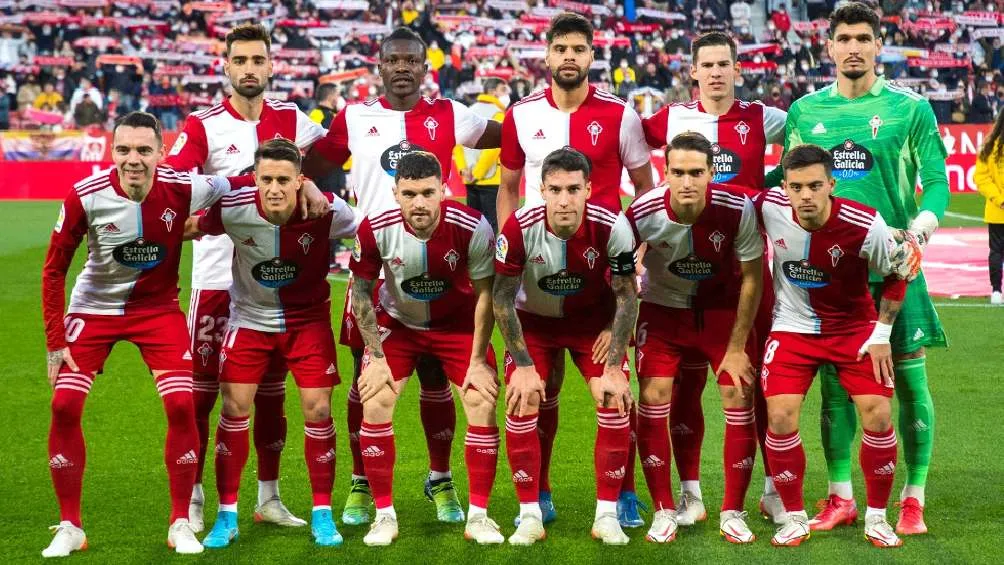 El equipo del Celta previo al partido ante Sevilla en LaLiga