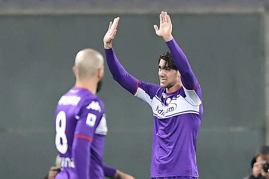 AP Dusan Vlahovic en un partido con la Fiorentina