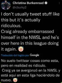 Tuit eliminado de Christina Burkenroad