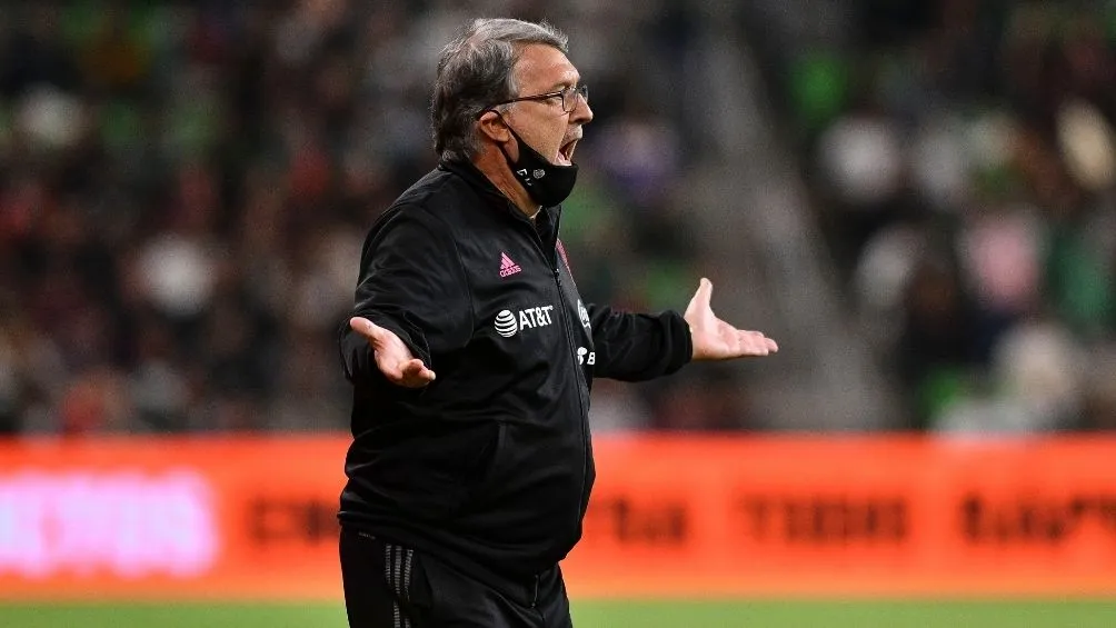 Martino en un partido con la Selección