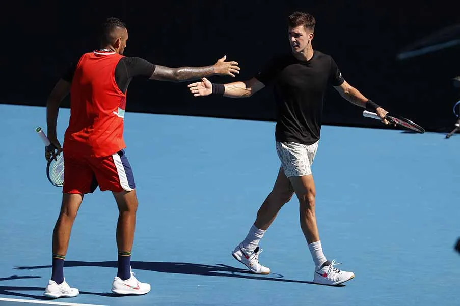 Nick Kyrgios y Thanasi Kokkinakis, en los cuartos de final del Abierto de Australia