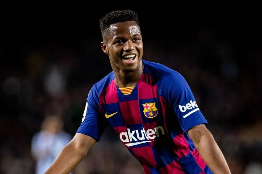 Ansu Fati festejando un gol