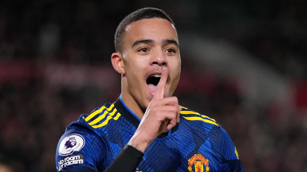 Mason Greenwood celebrando gol con el Manchester United