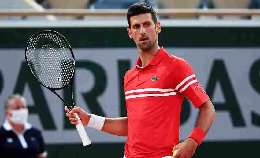 Novak Djokovic durante un partido