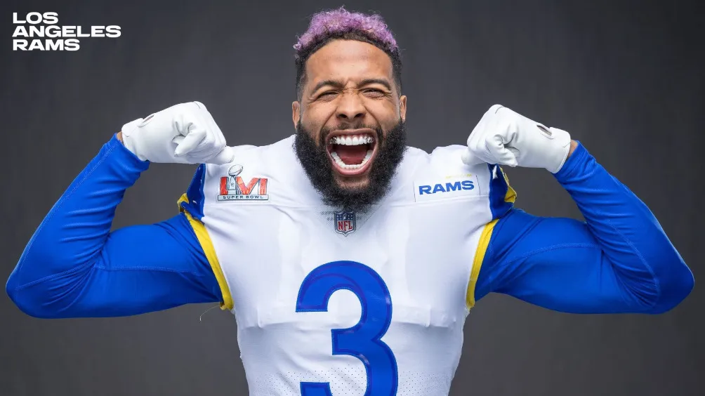 TWITTER: @RamsNFL Odell Beckham porta los colores elegidos para la final