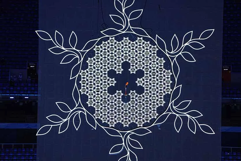 El perbetero olímpico en forma de copa de nieve