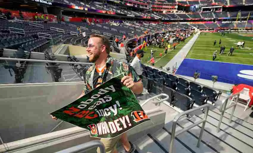 Aficionado de los Bengals previo al SB LVI