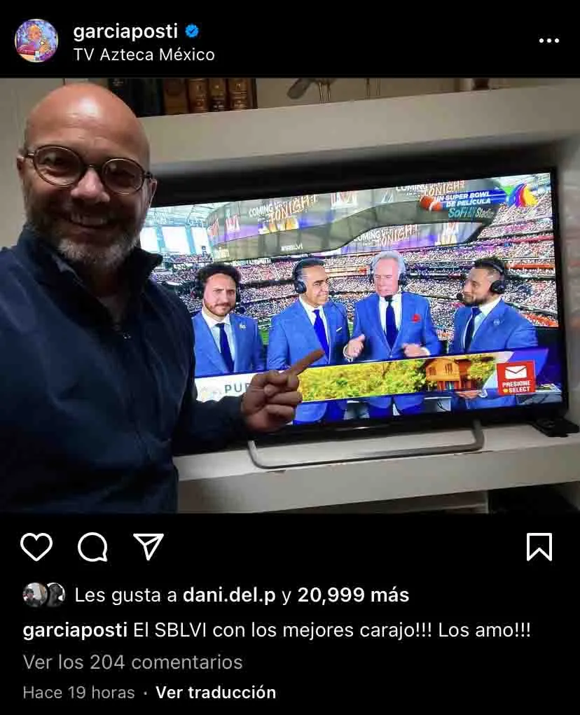 Publicación del Luis García en Instagram