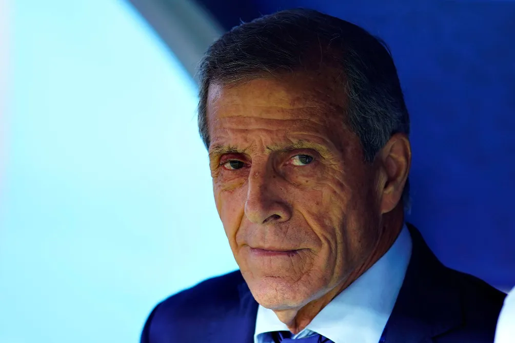 IMAGO7 Tabárez durante el juego de los Cuartos de Final en Rusia 2018, de Uruguay vs Francia