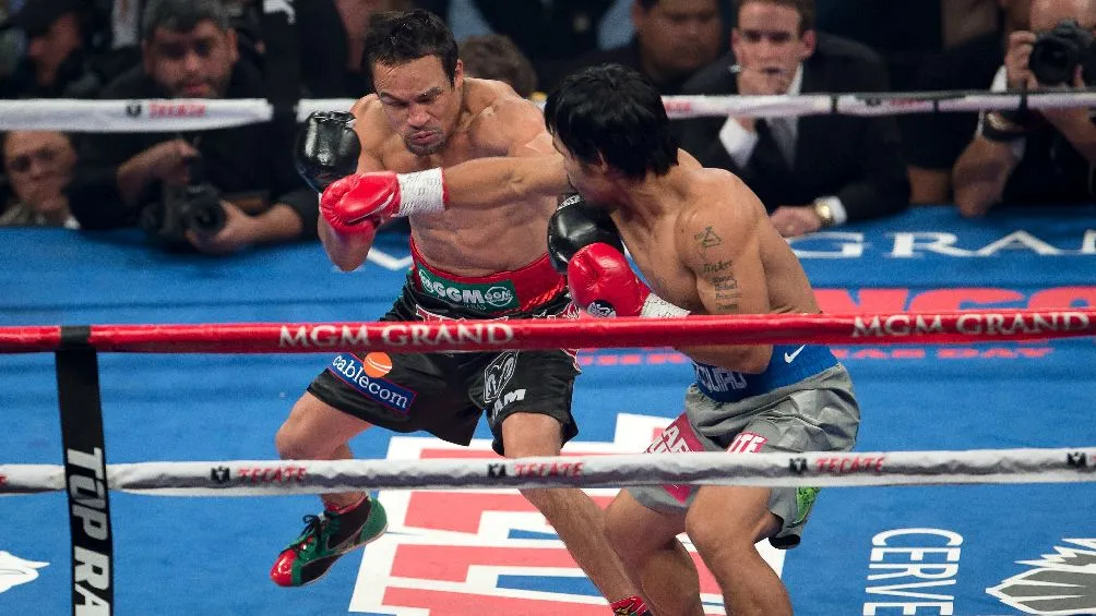 Juan Manuel Márquez durante pelea de box ante Manny Pacquiao