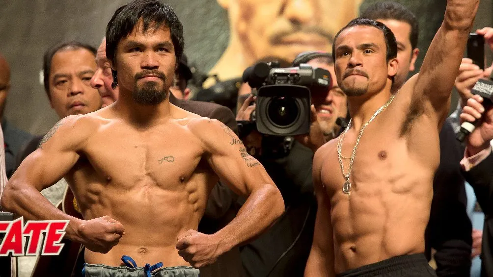 Juan Manuel Márquez durante prueba de pesaje ante Manny Pacquiao