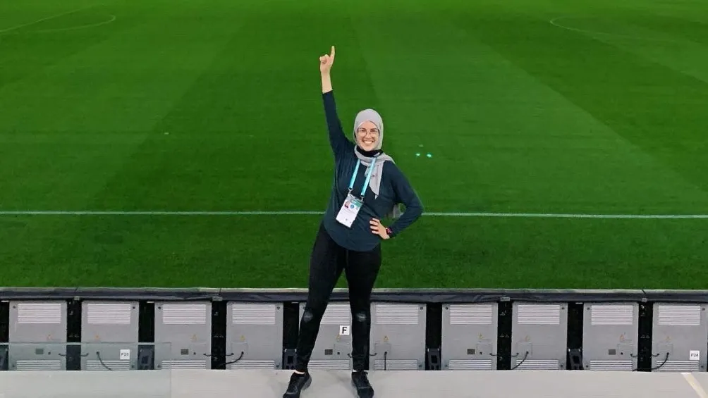 Paola durante el Comité Organizador del Mundial de Qatar 2022