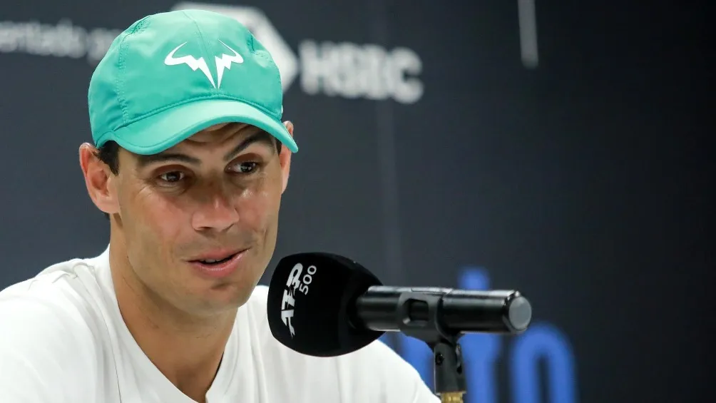 Rafael Nadal durante conferencia de prensa en Acapulco