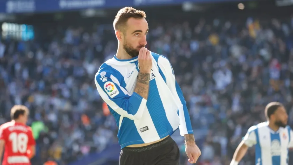 Sergi Darder celebrando anotación con el Espanyol ante el Sevilla
