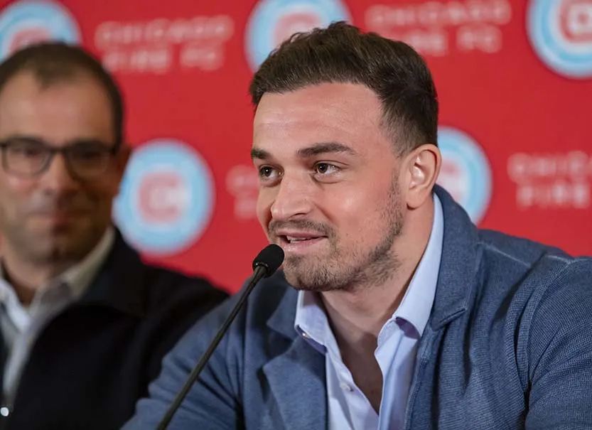 Shaqiri, en su presentación con el equipo de Chicago