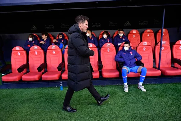 Simeone durante un partido con Atlético de Madrid