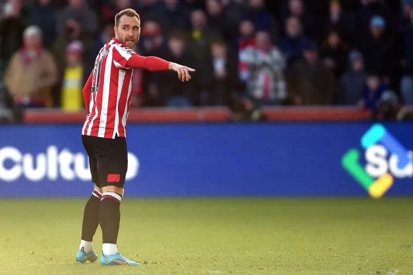 Eriksen durante el partido