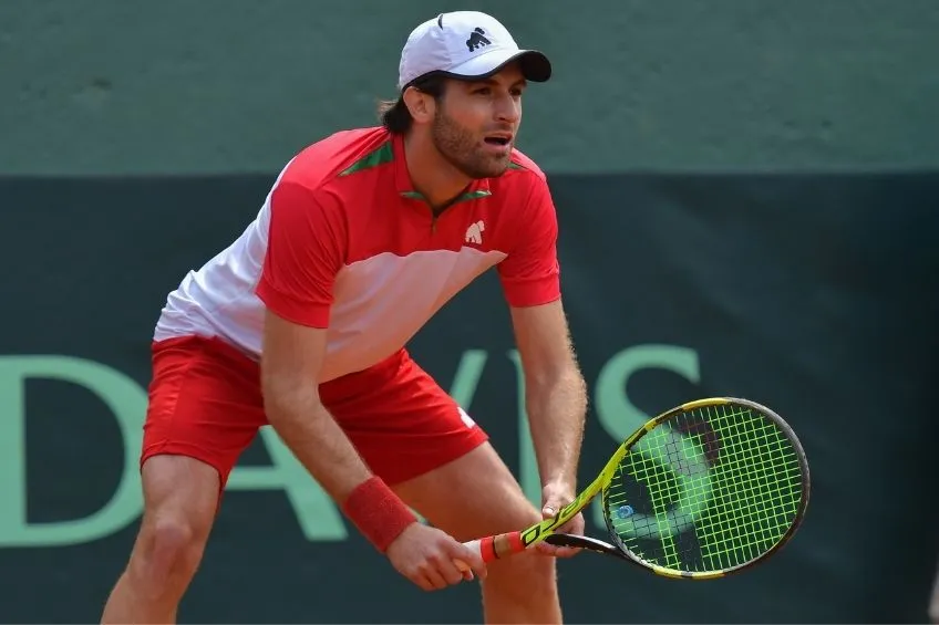 Manuel Sánchez durante un partido de Copa Davis