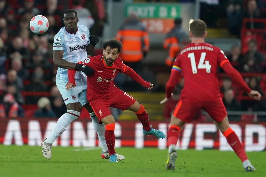 Mo Salah en el partido ante West Ham