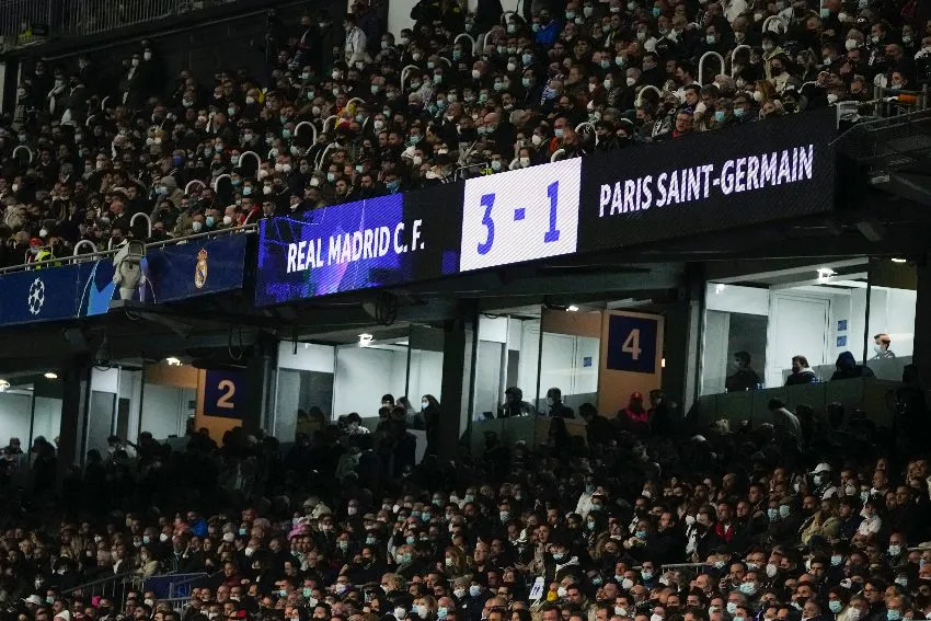 Marcador final en el Santiago Bernabéu