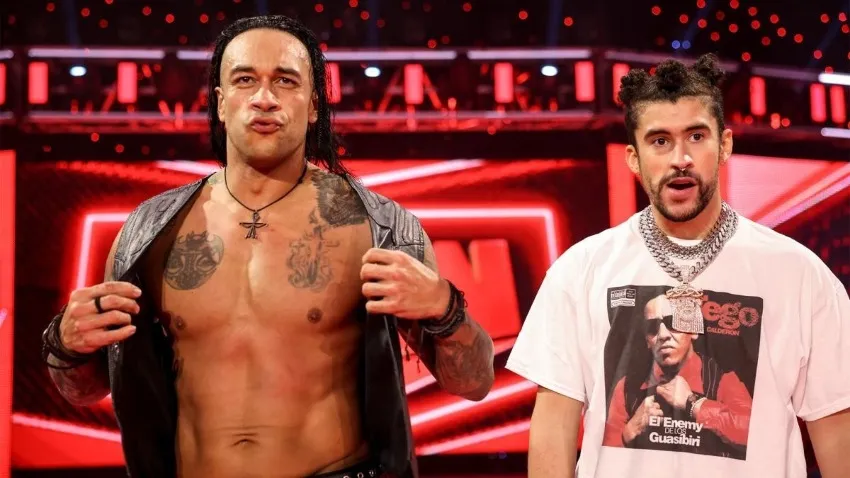Bad Bunny y Damian Priest en el Wrestlemania 37