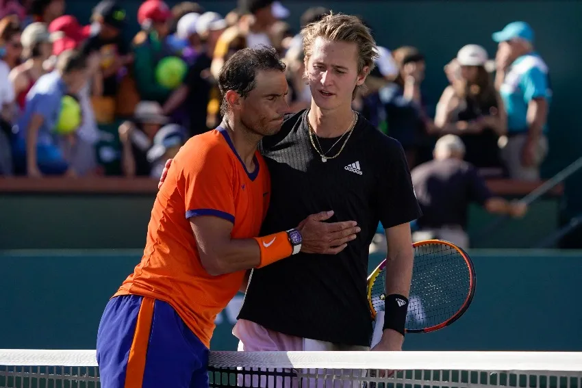Nadal y Korda tras el partido