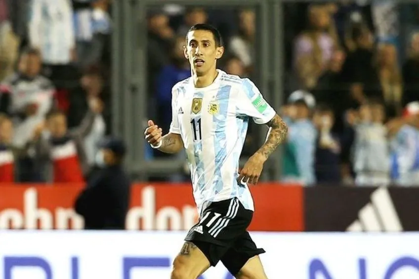 Ángel Di María en un partido de Argentina