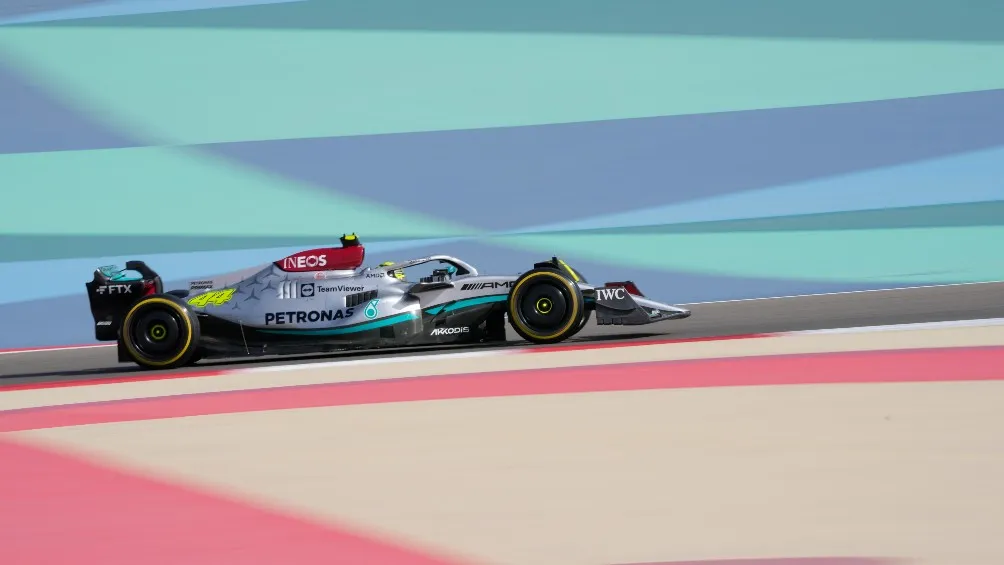 Hamilton, durante la prueba del GP de Bahréin. AP