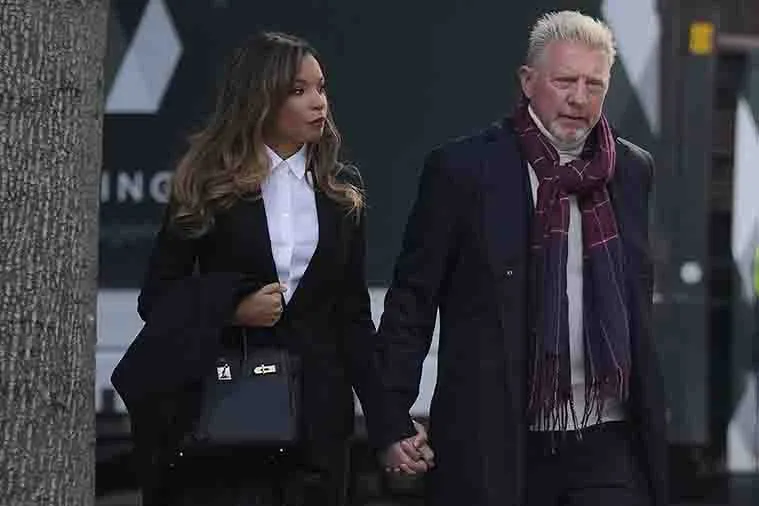 AP Boris Becker y su esposa arribando a Londres