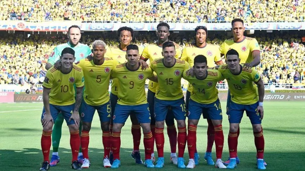 Selección de Colombia durante un partido de Eliminatoria mundialista