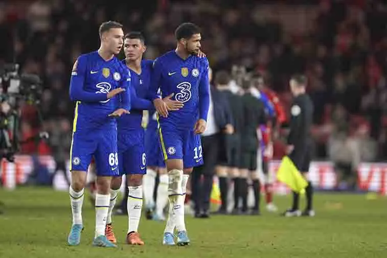 Jugadores del Chelsea después de terminar un partido