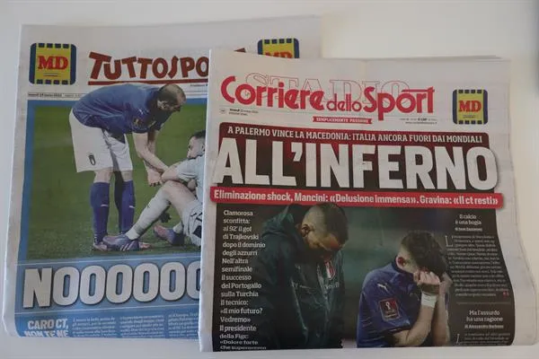 Prensa italiana tras su eliminación