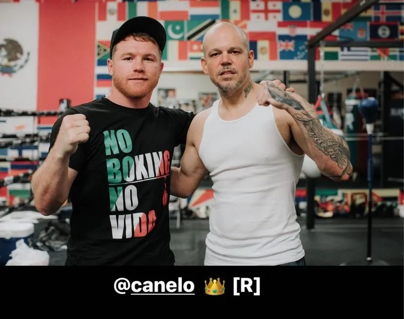 INSTAGRAM | @RESIDENTE Saúl Álvarez junto a Residente en el gimnasio del 'Canelo Team'