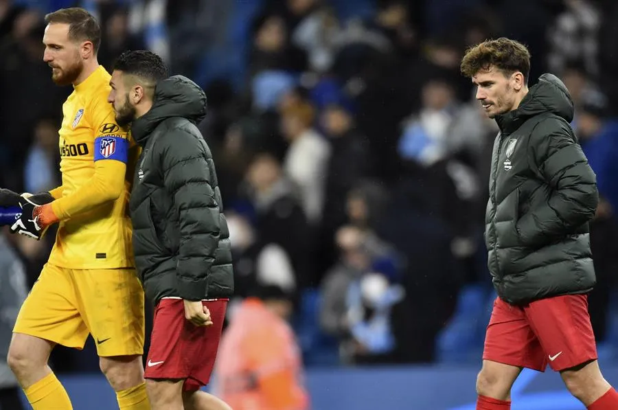 Oblak en partido con el Atleti