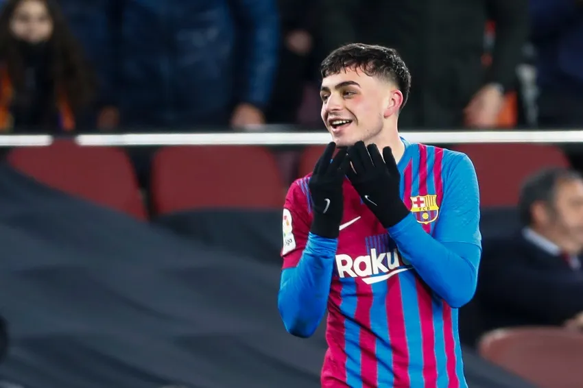 Pedri tras marcar su gol vs Sevilla