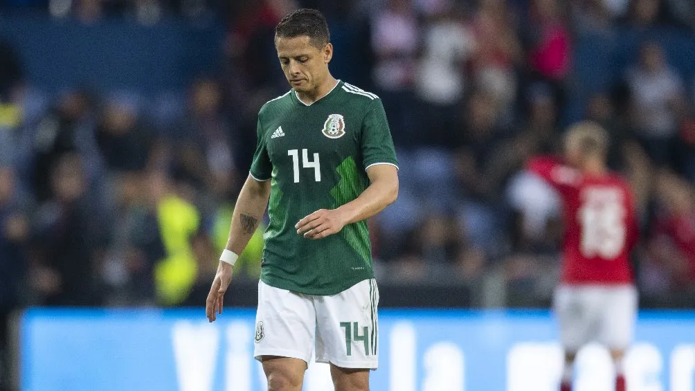 Chicharito Hernández jugando el Mundial de Rusia 2018 con el Tri