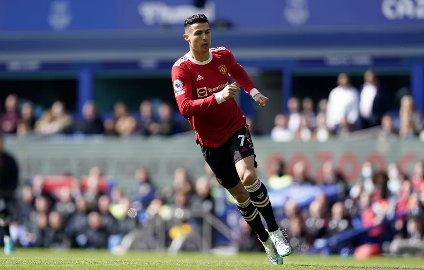 CR7 en el partido entre el Everton y Manchester United