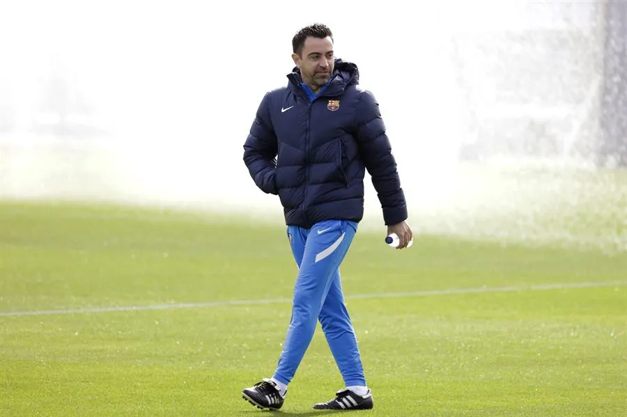 Xavi Hernández en un entrenamiento