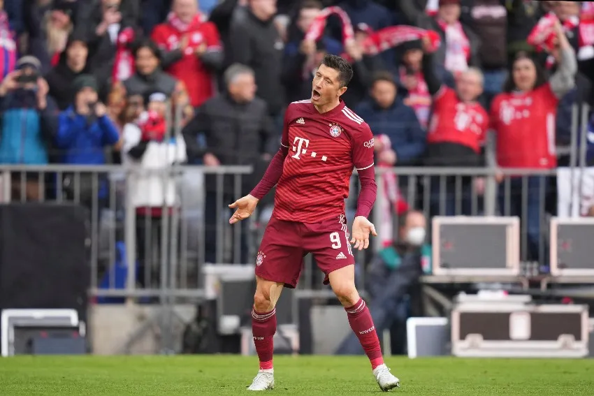 Lewandowski en un partido de Bayern Múnich