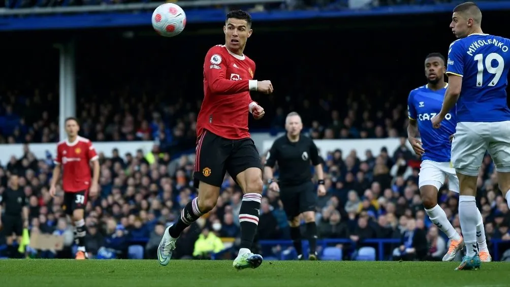 CR7 en un partido con el United