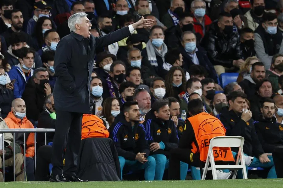 Ancelotti en el partido del Real Madrid