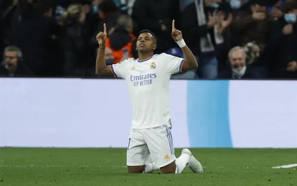 Rodrygo en festejo con Real Madrid