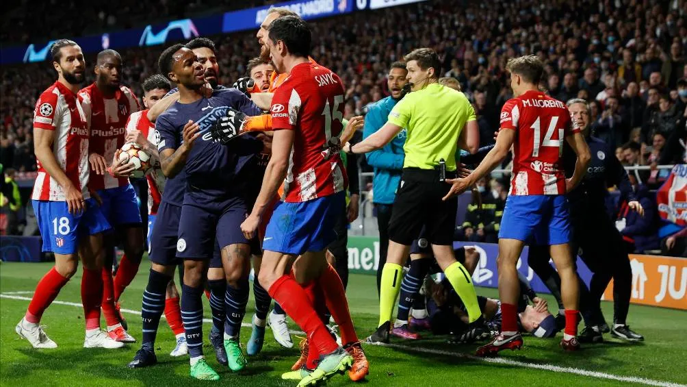 Atlético de Madrid y Manchester City durante trifulca
