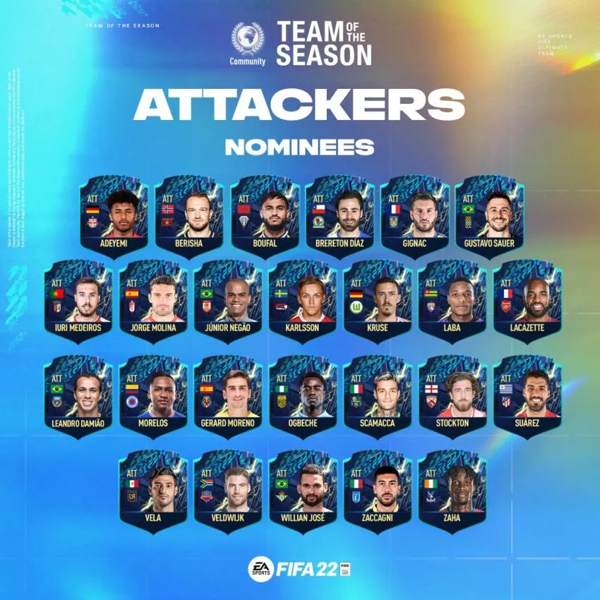 Delanteros nominados al Equipoo de la Temporada