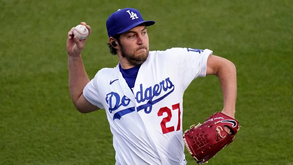 AP Trevor Bauer jugando partido de beisbol en la MLB con los Dodgers
